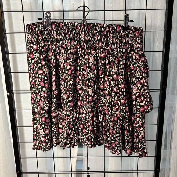 Lane Bryant Dresses & Skirts - Lane Bryant plus size Floral Black and Pink Women's Skirt EUC